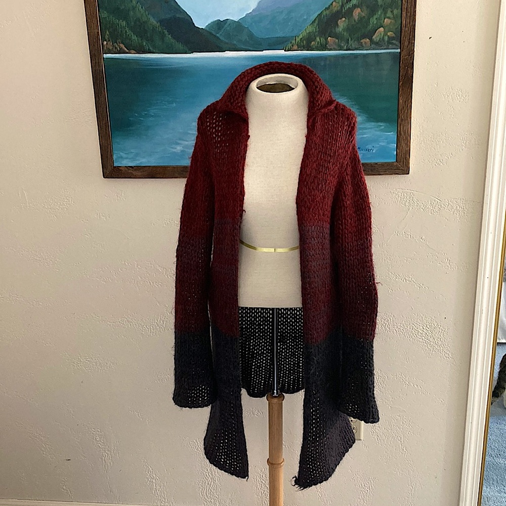 Free People Long Ombre knit Open Sweater